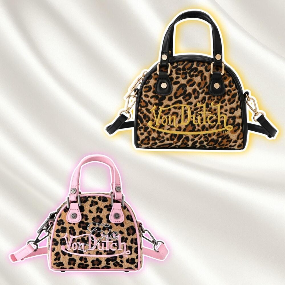Von-dutch Women's Leopard mini bowling Bag bundle